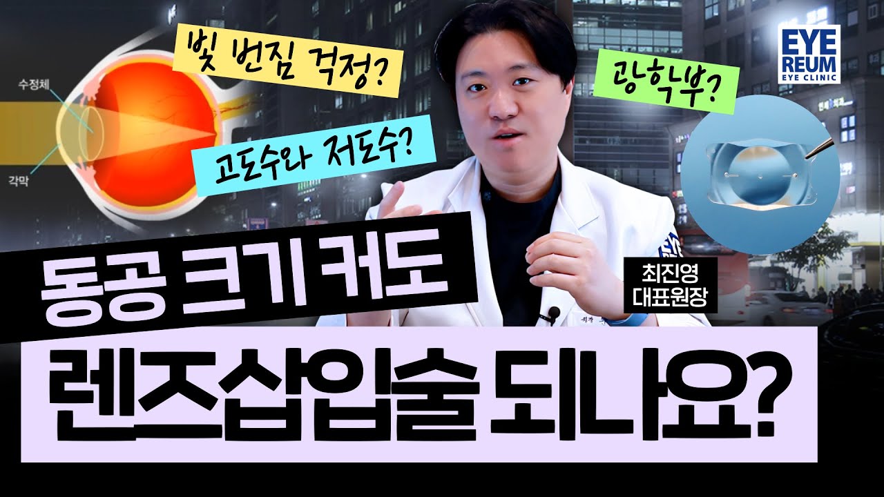 [艾利爾姆眼科診所] #植入式晶體手術, 瞳孔較大的 #高度近視 #ICL 光學區說明(崔珍榮 代表院長)