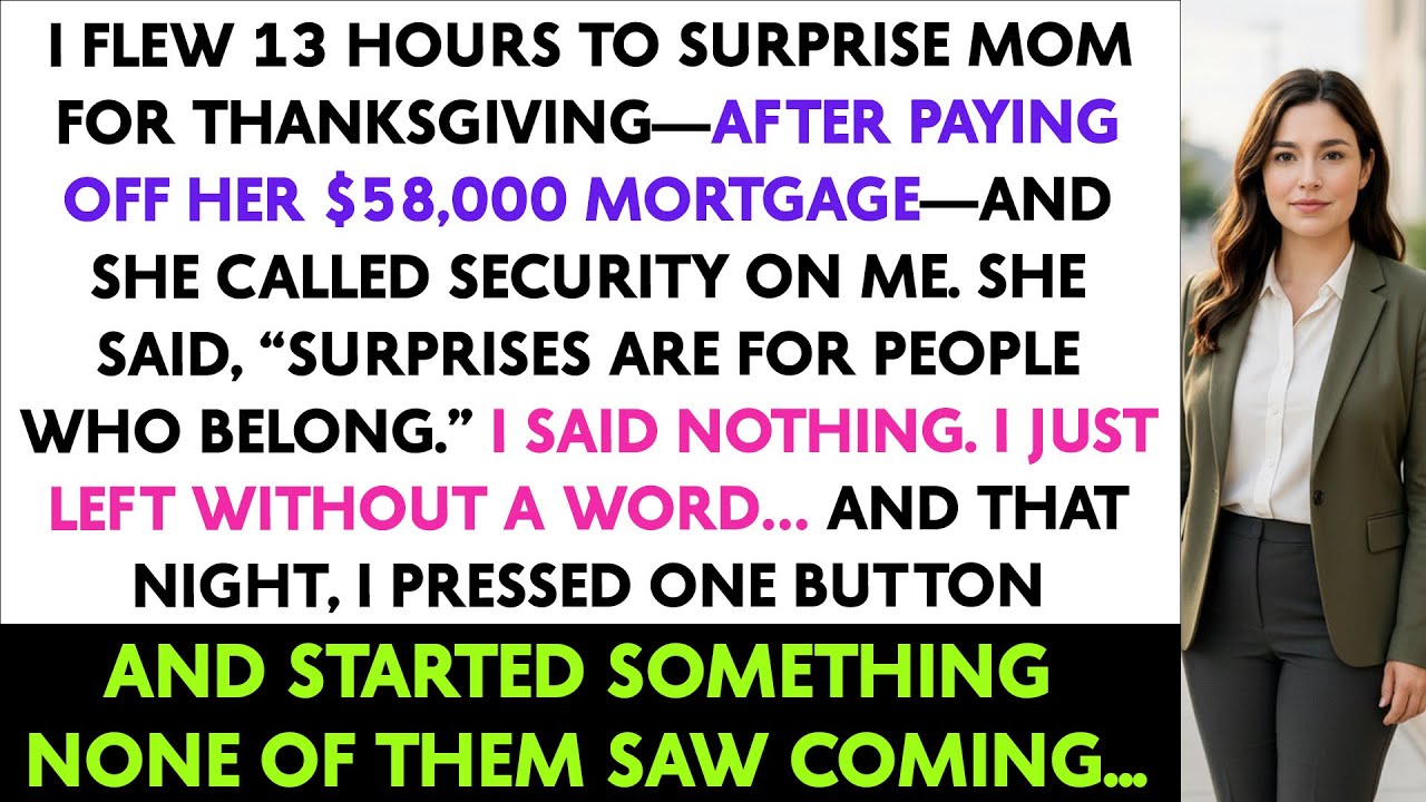 I Flew 13 Hours To Surprise Mom For Thanksgiving—After Paying Off Her 58,000 dollars Mortgage—And