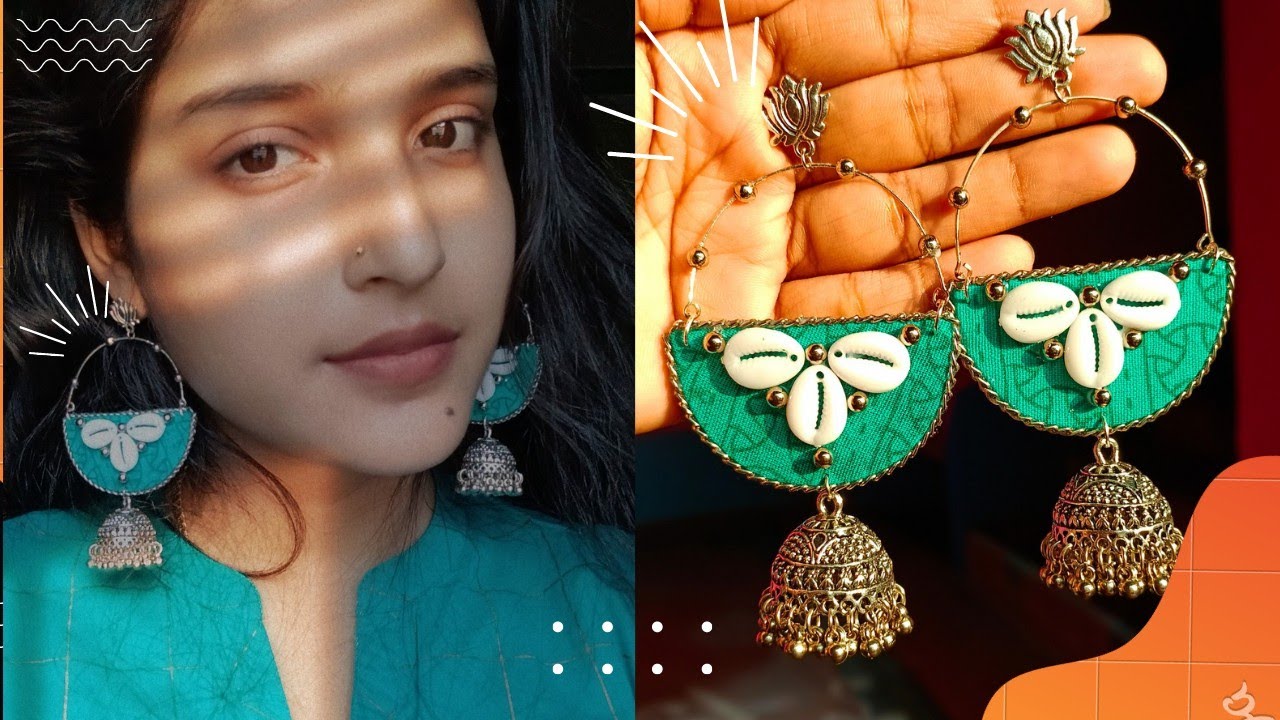 Diy handmade fabric earring full tutorial // fabric earring making