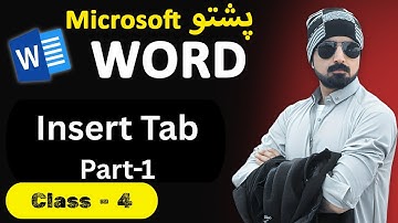 Microsoft Word Insert Tab Part 1 | Pashto Course 2025 | Cover Page, Page Break, Blank Page etc..