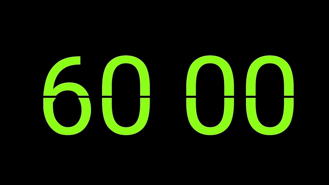 1 Hour (60 Minutes) Countdown Timer Flips with Ticking Sound #60minutes ...