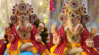 Ganpati diamond decoration #ganpatibappamorya #ganpatidecorationforhome