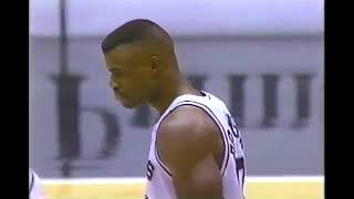 Tim Duncan and David Robinson vs Patrick Ewing New York Knicks San Antonio Spurs Dec 02 1997