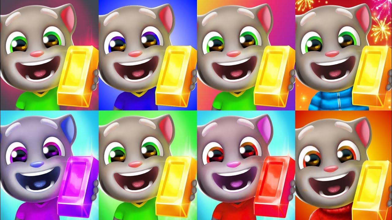 Talking Tom Gold Run Water Park,Flying,Wacky Planet,Lost City,Skateboard,Snowboard,Mining Cart
