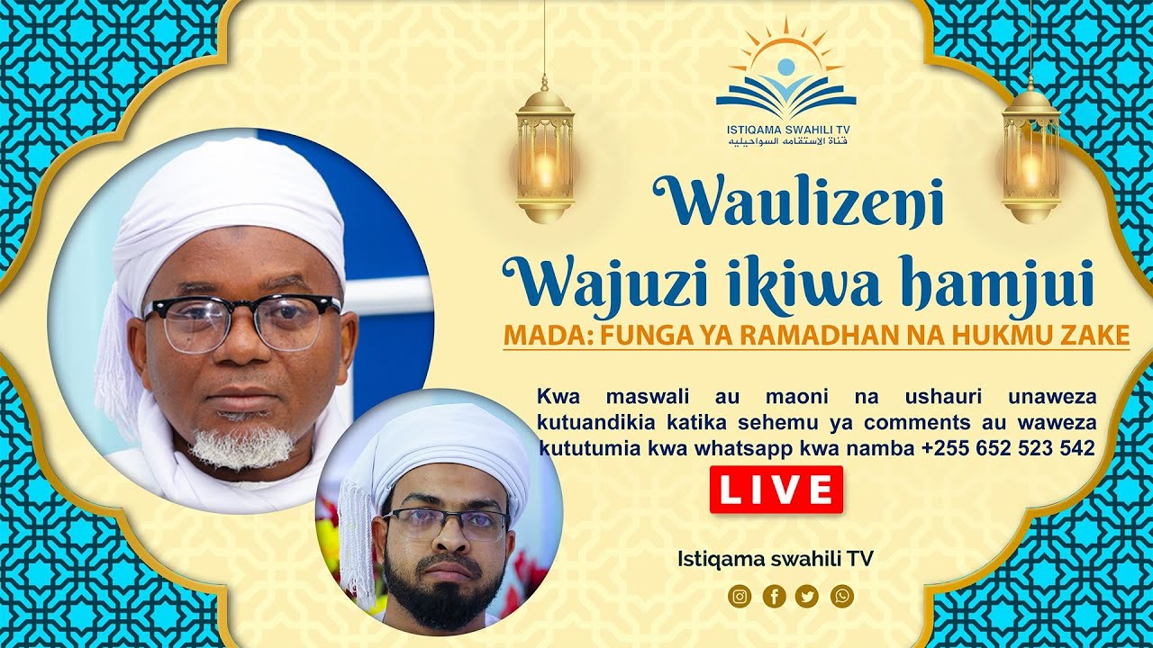 🔴#LIVE: WAULIZENI WAJUZI: FUNGA YA RAMADHAN NA HUKMU ZAKE (03) - (27/02/2026)