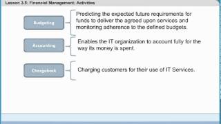 Financial Management Activities: Budgeting, IT Accounting, Chargeback | ITIL Certification Training screenshot 3