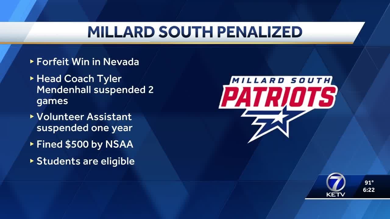 Millard South football forfeits season opener win, head coach suspended for 2 games after NSAA in...
