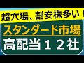 割安な成長株多く注目！スタンダード市場の優良高配当12社