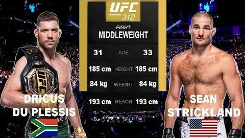 DRICUS DU PLESSIS VS SEAN STRICKLAND 2 FULL FIGHT UFC 312 @ufc