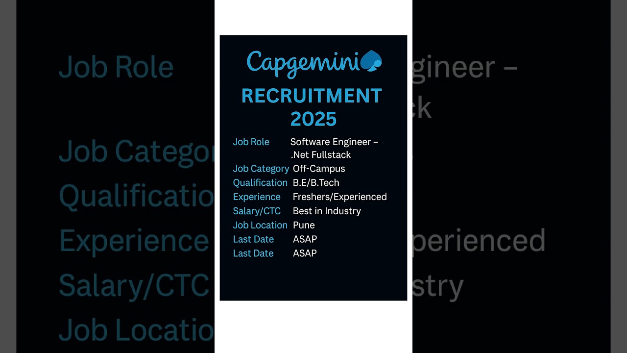 Capgemini, Experian, Stripe, Microsoft Hiring Freshers | IT Jobs 2025 