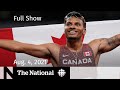 CBC News: The National | Andre De Grasse, Afghan resettlement, Japan mascots