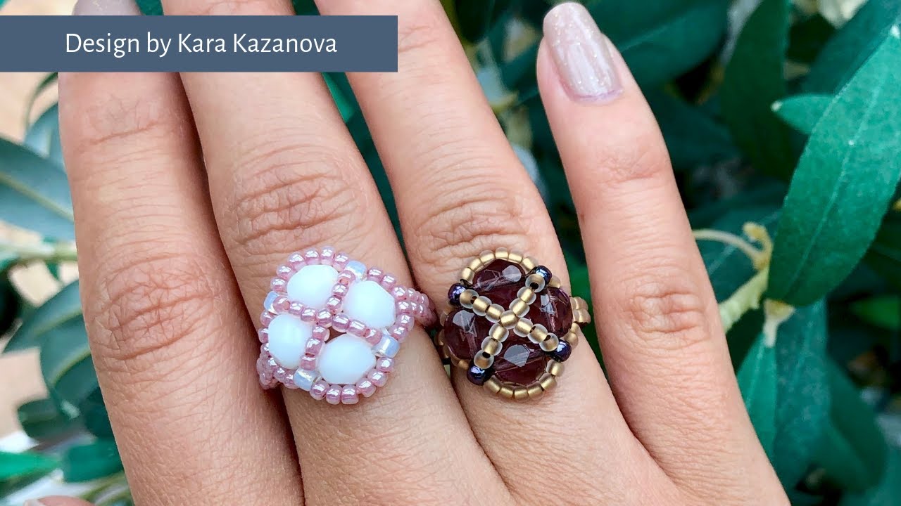 Dainty Cushion ring tutorial DIY & Crafts Beaded Ring YouTube