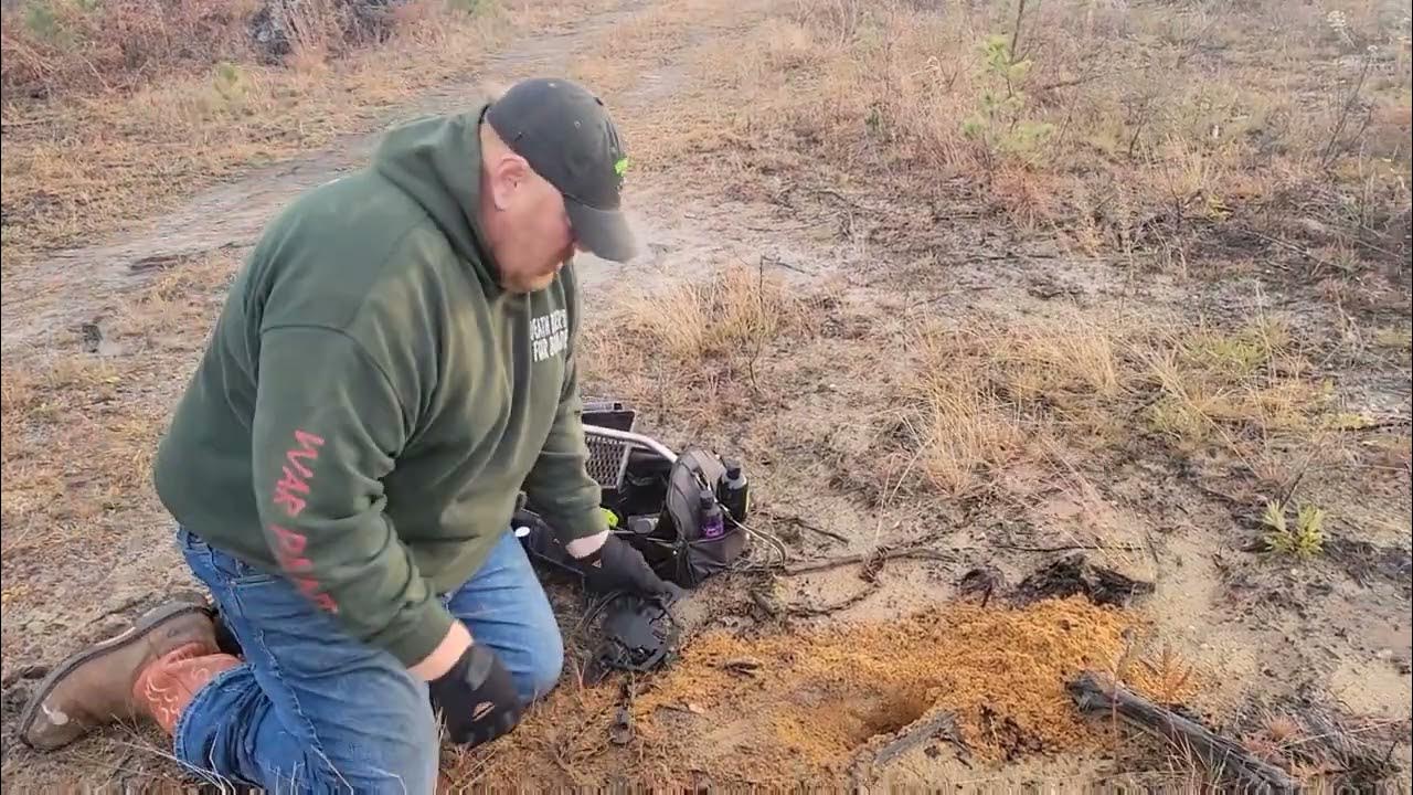 Jeff Dunlap is making a dig out set for coyotes in a great location