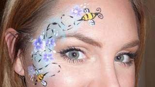 face painting bee bumblebee paint bumble tutorial designs bees easy painted simple paintings tutorials flowers kdy schminken eye faces fun