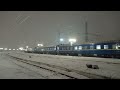 Вокзал Львова снежной ночью. Вокзал Львова у сніжну ніч.