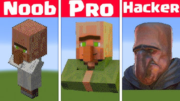 NOOB VS PRO VS HACKER - Realistic Villager Minecraft Pixel art