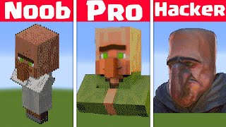 NOOB VS PRO VS HACKER - Realistic Villager Minecraft Pixel art screenshot 5