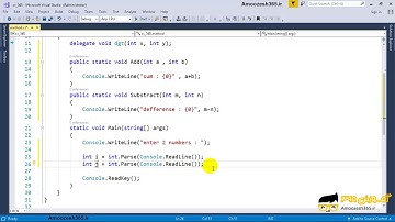 نماینده ها یا delegate در زبان برنامه نویسی سی شارپ  c#
