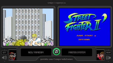 Street Fighter II (NES vs Master System) Side by Side Comparison