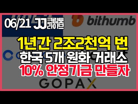 [LIVE] 5개 암호화폐 거래소 2.2조원 벌었다 &amp;quot;번 돈 10%로 안정기금 만들자&amp;quot;