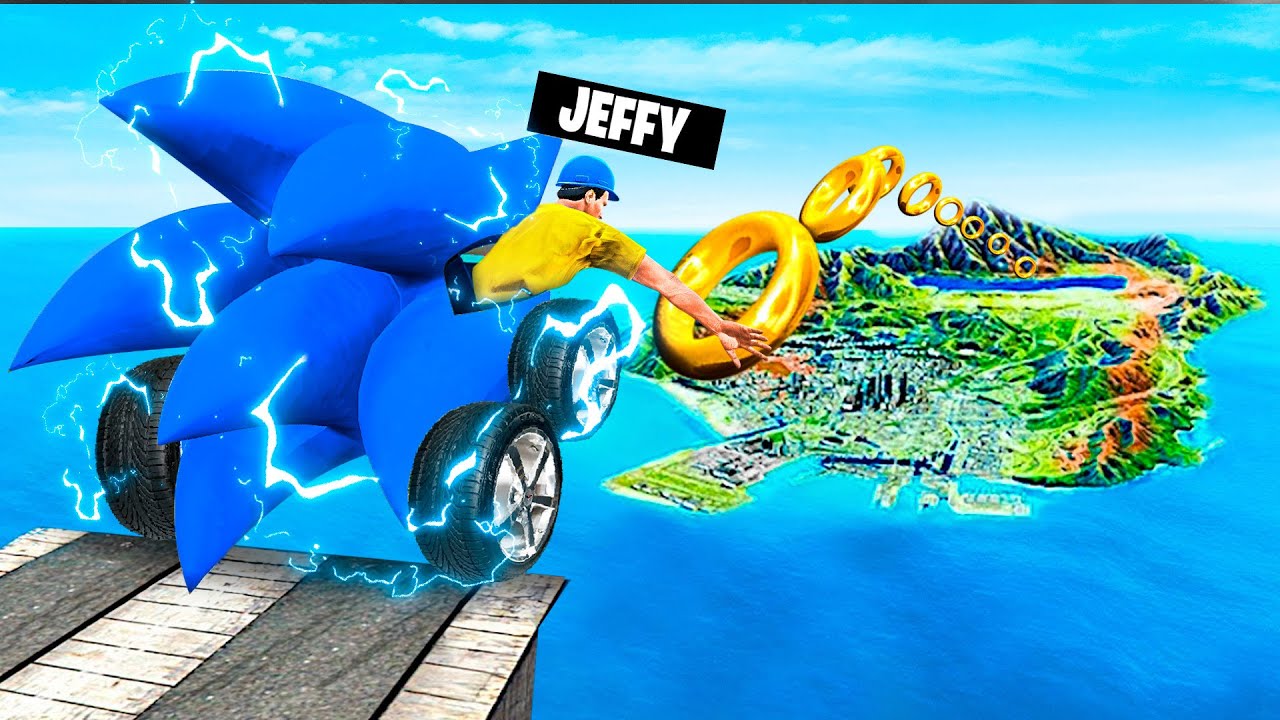Jeffy Jumps SONIC Cars Across ENTIRE MAP in GTA 5!