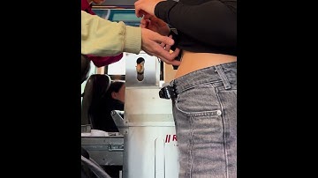 Man pokes girl’s belly button #bellybutton