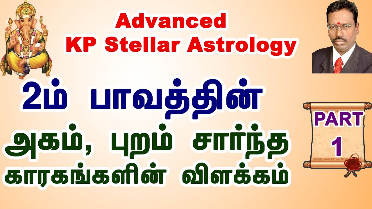 Learn Astrology in Tamil 2ம் பாவத்தின் அகம், புறம் சார்ந்த காரகங்கள் Part 1 Basic KP