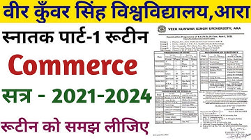Vksu Part-1 Exam Routine (Session-2021-2024) B.COM (Commerce) Routine समझें Step By Step