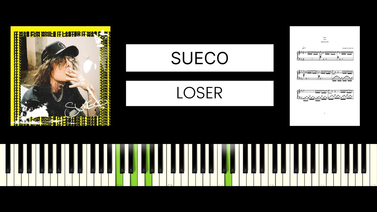 Sueco - Loser (BEST PIANO TUTORIAL & COVER)