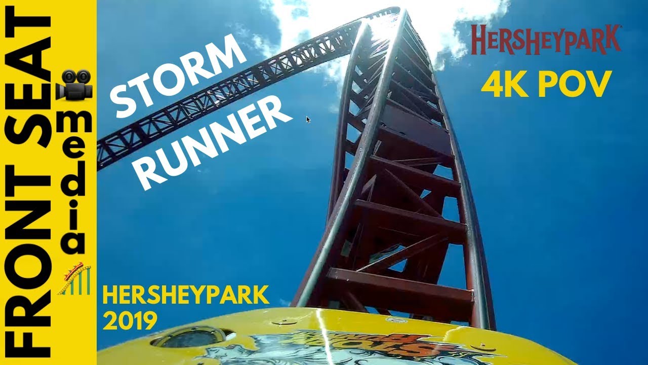 Storm Runner POV 4K On-Ride Hershey Park Roller Coaster Front Seat 2019 rollercoaster bleachers