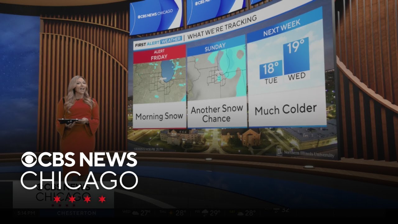 Morning snow Friday, much colder next week in Chicago - YouTube