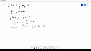 Seperable ODEs: xdx + (1/y)dy = 0