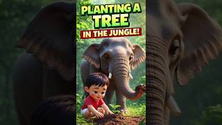Little Boy & Elephant Plant A Tree Beautiful Short