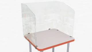 Paragon CLEAN - Flexible Clear Desk Divider Easy Clamp System