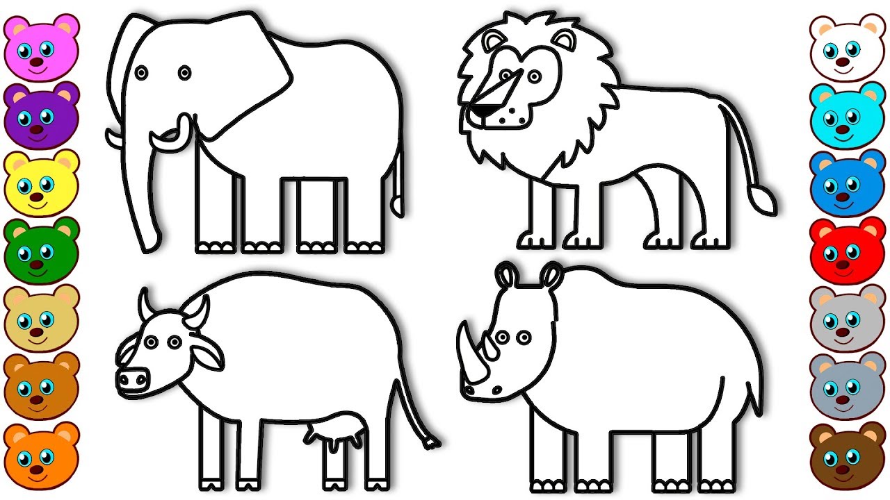 Coloring for Kids with Animals of India Colouring Book