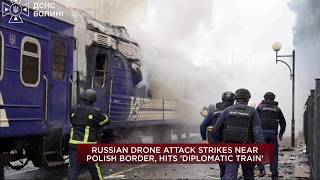 Russian drone hits train near Ukraine-Poland border soon after visiting dignitaries passed through