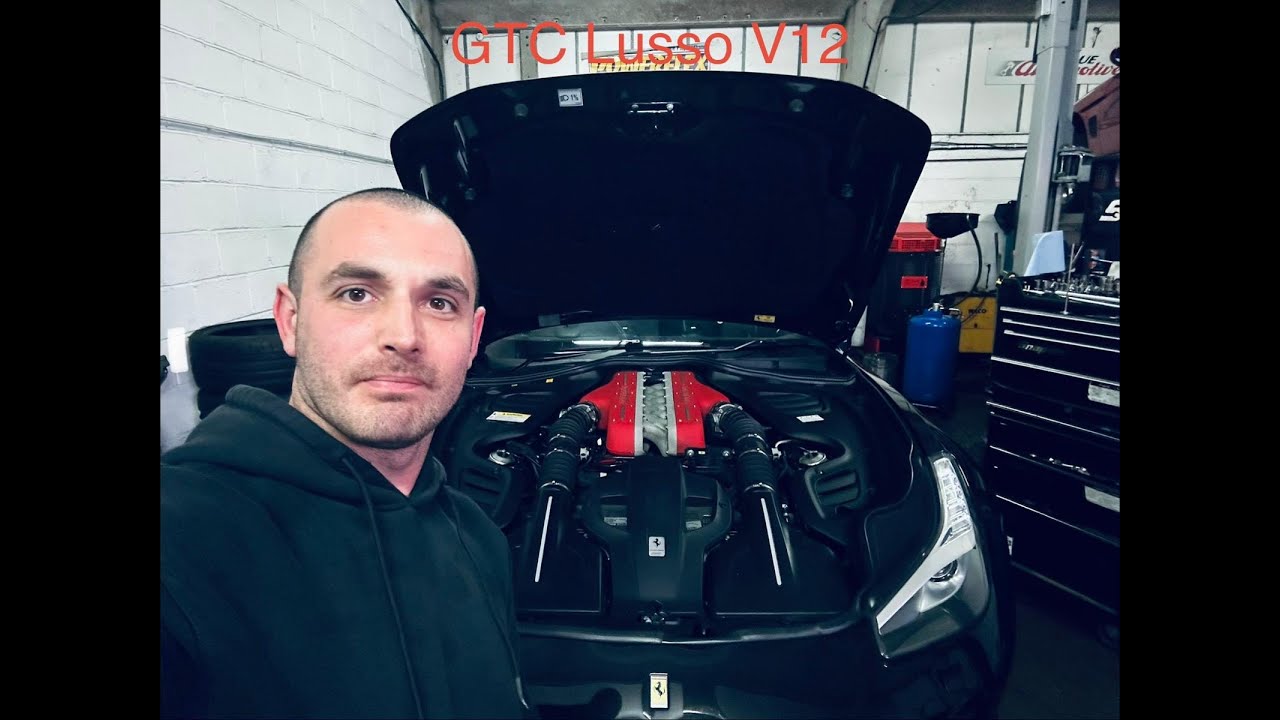 Ferrari GTC Lusso V12 Замена свечей зажигания Замена воздушного фильтра Замена звукового сигнала ...