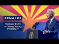 President Biden delivers remarks on strengthening our democracy.