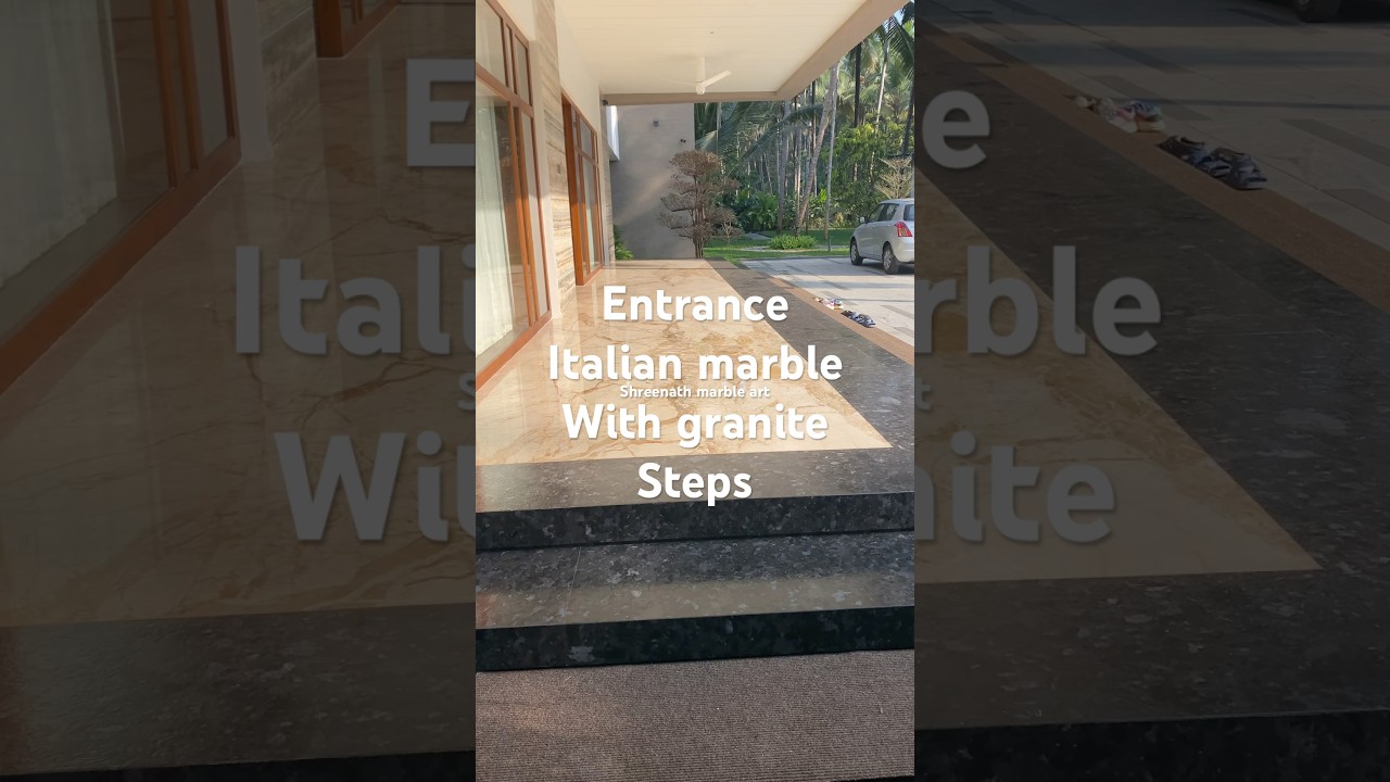 Entrance flooring Italian marble with granite 