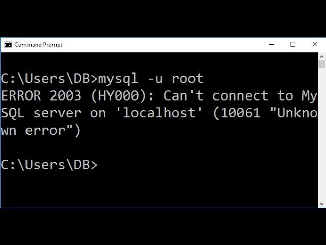 Error 2003 Hy000 Can T Connect To Mysql Server On Localhost 10061 Unknown Error Debugged Youtube
