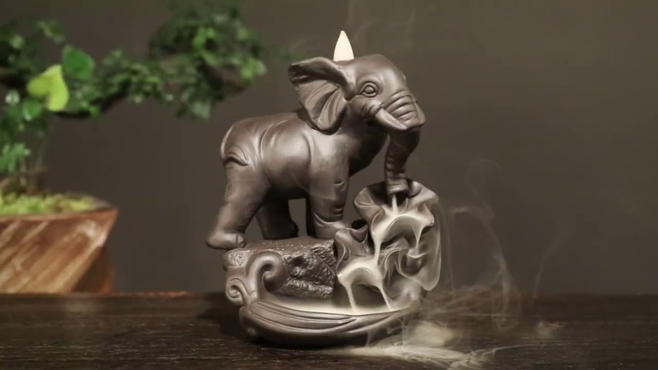 Elephant Backflow Incense Burner With 10Pcs Incense Cones YouTube