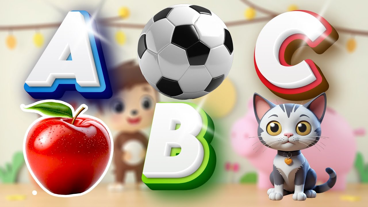A is for Apple A B C Song | Learn ABC with Music Colorful 3D Animation ...