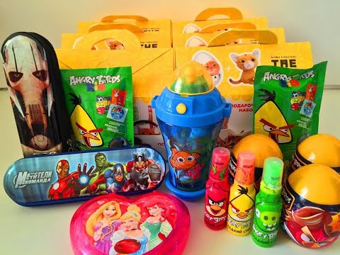 Обзор Новинок и Сюрпризов От Конфитрейд,Unboxing Surprise Eggs Angry Birds,Disney Princess