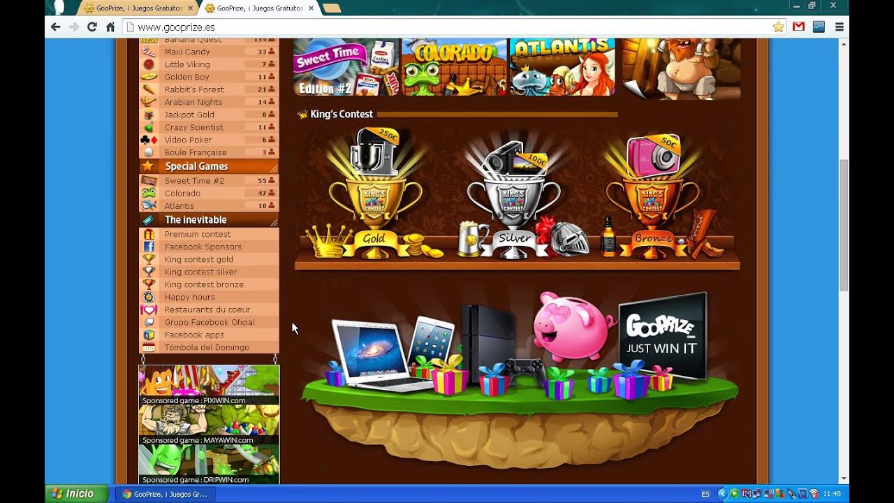 Como ganar premios en internet jugando a juegos (Gooprize)