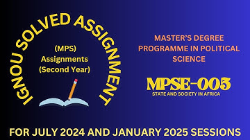 MPSE005 | MPS | SECOND YEAR | IGNOU SOLVED ASSIGNMENT | JULY 2024 - JANUARY 2025