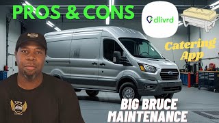 Dlivrd Catering App PROS & CONS | Big Bruce back in the shop for maintenance #cargovan