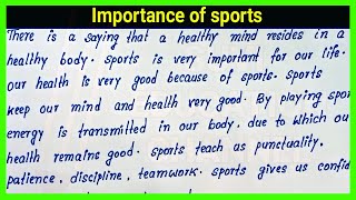 Importance of sports simple English essay writing | Write English Paragraph on Importance of sports