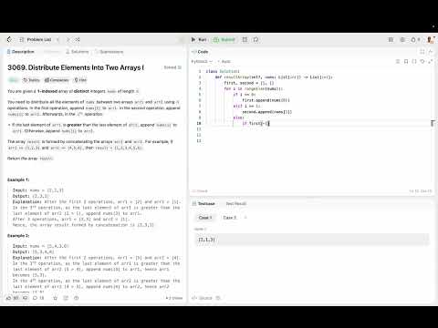 Distribute Elements into Two Arrays I