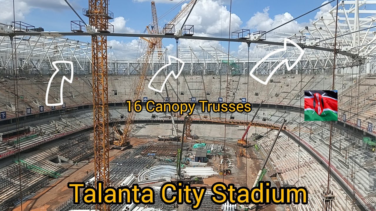 Стадион «Таланта Сити» | Установлено более 16 ферм навеса + ведутся работы по возведению навесных...