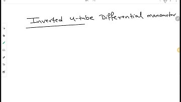 Lecture 1.13 Inverted U-tube differential manometer